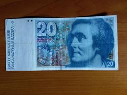 瑞士20 FRANCS 20法郎 紙鈔 藍色 歷史價格詳細信息