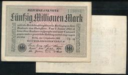 【紙幣】Germany (德國),P109c點水印 , 5000萬-MK , 1923 品相極美上XF+#209021 歷史價格詳細信息
