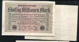 【紙幣】Germany (德國),P109c點水印 , 5000萬-MK , 1923 品相極美上XF+#209021 歷史價格詳細信息