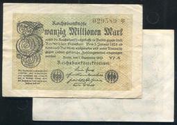 GERMANY（德國紙幣），P106c，一千萬，1923，品相95新AU+ 歷史價格詳細信息