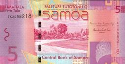 薩摩亞1963年版5 Pounds紙鈔１枚。－2020年重印滿版水印－UNC－大票幅－ 歷史價格詳細信息