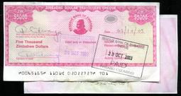 ZIMBABWE（辛巴威紙鈔），P23d，20000，2003 (2005)品相全新，UNC 歷史價格詳細信息