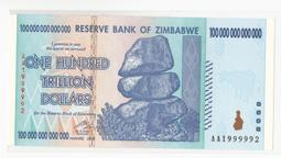 ZIMBABWE（辛巴威100兆紙幣），P91，$100000000000000 2008，，品相全新UNC 歷史價格詳細信息