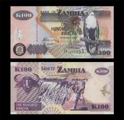 尚比亞1980-88年版2 Kwacha紙鈔１枚。－UNC－－－－(世界貨幣,外鈔收藏) 歷史價格詳細信息