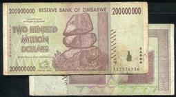 ZIMBABWE(辛巴威紙幣），P81，二億，2008，品相全新UNC 歷史價格詳細信息