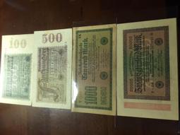 1922、23年大型德國馬克1000、20000（2張合拍） 歷史價格詳細信息