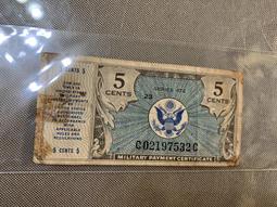 美國軍票481系列5分 東亞地區發行 籌備朝戰中 外國紙幣449 歷史價格詳細信息