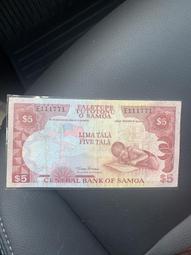 薩摩亞1963年版5 Pounds紙鈔１枚。－2020年重印滿版水印－UNC－大票幅－ 歷史價格詳細信息
