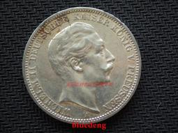 【歐洲】德國3馬克銀幣 1914年威廉二世戎裝A 極美品 o732 歷史價格詳細信息