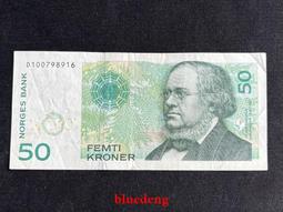 挪威紙幣，100克朗，1998年，初版無全息，全新UNC，角62 歷史價格詳細信息