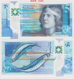 ????露天【至低價】全新2016年 蘇格蘭 5 鎊 皇家銀行塑料鈔 稀少ZZ冠補號 #370R 歷史價格詳細信息