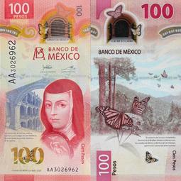 塑料鈔 墨西哥100比索全新UNC2020年外國錢幣簽名隨機 IBNS獲獎鈔#紙幣#錢幣#外幣 歷史價格詳細信息