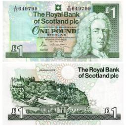 【滿300出貨】全新UNC 蘇格蘭1鎊紙幣 2001年版 外國錢幣 歐洲#紙幣#外幣 歷史價格詳細信息
