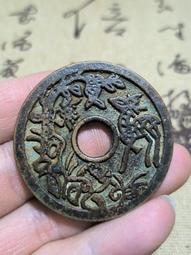 小鹿吃桃背金玉滿堂長命富貴，清代稀有品古錢幣銅錢，如圖所示實 歷史價格詳細信息