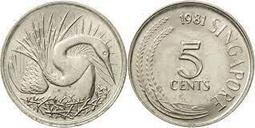 【全球硬幣】新加坡 1988 5 CENTS 5分 SINGAPORE 罕見年份 AU 歷史價格詳細信息