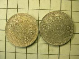 英屬印度1945年1/2盧比銀幣15193 歷史價格詳細信息