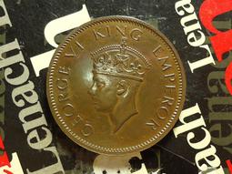 【麟雅堂】英屬印度1944(B)年２-Annas銅幣，喬治六世《KM 541a》 歷史價格詳細信息