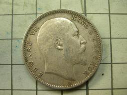 英屬印度1904年愛德華七世1/4Rp銀幣，少見面值。10070 歷史價格詳細信息