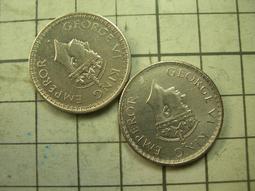 JA267 英屬印度1940-1942年 喬治六世 1盧比銀幣 共2枚 歷史價格詳細信息