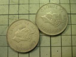 JA267 英屬印度1940-1942年 喬治六世 1盧比銀幣 共2枚 歷史價格詳細信息