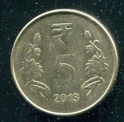 【硬幣】India (印度), 5 Rupee , K399 , 2016 #211686 品相9新AU 歷史價格詳細信息