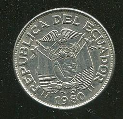 ECUADOR（厄瓜多爾硬幣），50-SUCRE，K93，1991，品相全新UNC 歷史價格詳細信息