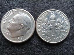 美國 USA 10分1角one dime 1977年羅斯福總統AU 歷史價格詳細信息