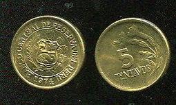 PERU（祕魯）硬幣，K263 , 10 Cents 1975，品相全新 UNC 歷史價格詳細信息