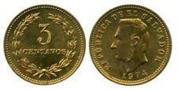 薩爾瓦多1974年3分原光銅幣，全新品20073 歷史價格詳細信息