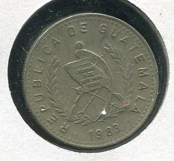 【錢幣】Guatemala(瓜地馬拉硬幣)，1 Centavo，K260，1963，品相美 VF國際#19051119 歷史價格詳細信息