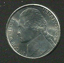 【錢幣】United States(美國)，5-CENT，2002D，傑佛遜，品相全新UNC #1907275 歷史價格詳細信息