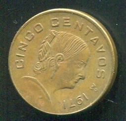 【錢幣】Mexico(墨西哥),5 Cent,K426,1960 #206442 ,品相美VF 歷史價格詳細信息