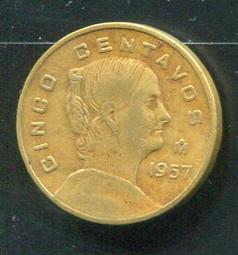 【錢幣】Mexico(墨西哥),5 Cent,K426,1960 #206442 ,品相美VF 歷史價格詳細信息