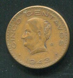 【錢幣】Mexico(墨西哥),5 Cent,K426,1960 #206442 ,品相美VF 歷史價格詳細信息