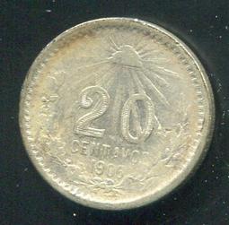 【銀幣】Mexico(墨西哥),20 Cent,K436 19mm,1919 #206488 ,品相極美XF 歷史價格詳細信息
