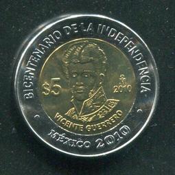 【雙色幣】Mexico(墨西哥),5-PESO 2009,Pedro Moreno #206663 ,品相全新UNC 歷史價格詳細信息