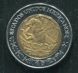 【雙色幣】Mexico(墨西哥),5-PESO 2008,Ignacio L?pez R. #206647 ,品相全新U 歷史價格詳細信息