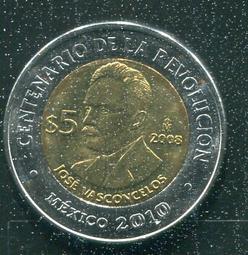 【雙色幣】Mexico(墨西哥),5-PESO 2009,Pedro Moreno #206663 ,品相全新UNC 歷史價格詳細信息