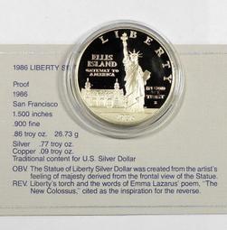 1986年 美國 自由女神銀幣 1美元136 歷史價格詳細信息