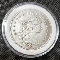 1804年美國飄髮女神銀幣，詳如上图，稀少品，值得典藏。 價格比較,價格查詢,歷史價格詳細信息