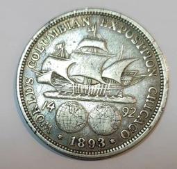 美國1893年哥倫布-半紀念幣 銀幣，好品好包漿20046 歷史價格詳細信息