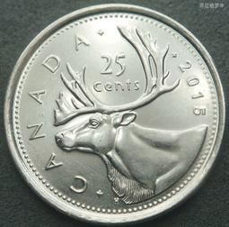 加拿大25分鋼芯鍍鎳硬幣馴鹿伊麗莎白二世老年版23.9mm A34 歷史價格詳細信息