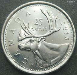 加拿大25分鋼芯鍍鎳硬幣馴鹿伊麗莎白二世老年版23.9mm A34 歷史價格詳細信息
