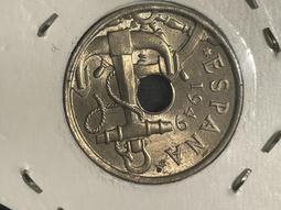 【錢幣】SPAIN(西班牙),50 Peseta,K788,1957/暗記1958 #205962 ,品相全新UNC 歷史價格詳細信息