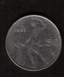 義大利共和國錢幣--面值 50里拉，1965年，K95，品相美VF 歷史價格詳細信息