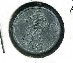 DENMARK ( 丹麥硬幣)， 5-ORE ， K843.1 ， 1953 ，品相極美XF #204972 歷史價格詳細信息