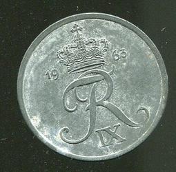 DENMARK ( 丹麥硬幣)， 5-ORE ， K843.1 ， 1953 ，品相極美XF #204972 歷史價格詳細信息