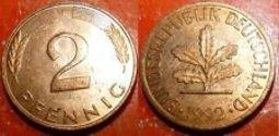 【全球郵幣】德國錢幣 Germany 1990 2 Pfennig  AU 歷史價格詳細信息