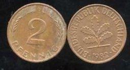 【全球郵幣】德國錢幣 Germany 1990 2 Pfennig  AU 歷史價格詳細信息
