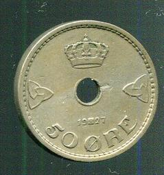 【硬幣】NORWAY (挪威), 50 ORE , K418 , 1990 #203335 品相9新AU 歷史價格詳細信息